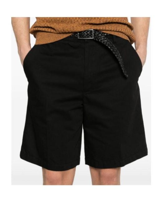Zegna Black Flat-Front Shorts for men