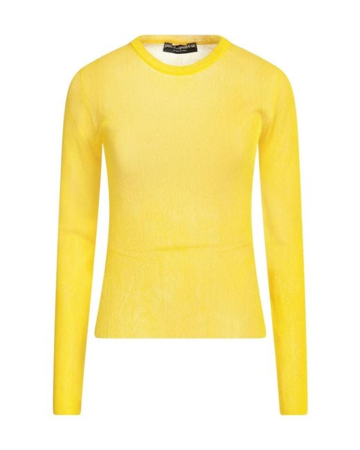 Dolce & Gabbana Yellow Solid-Colored Knit Top