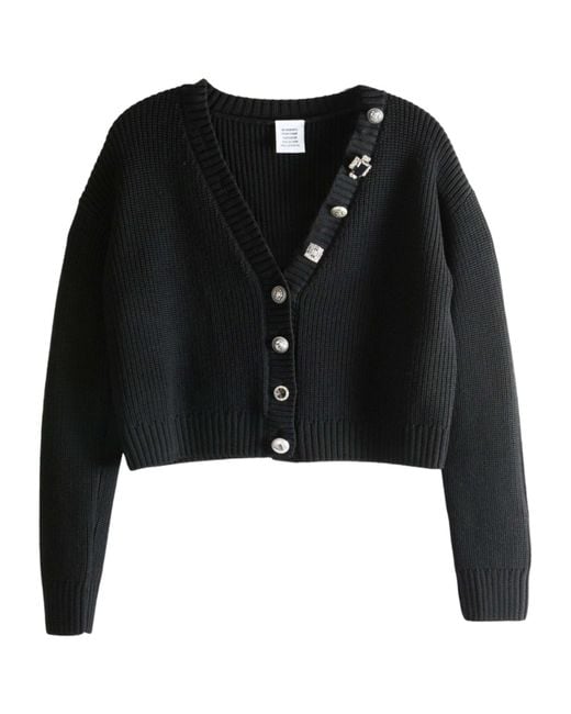 Vetements Black Mini V-Neck Cardigan