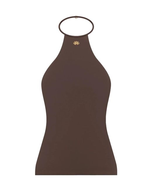Amiri Brown Halter Neck Top