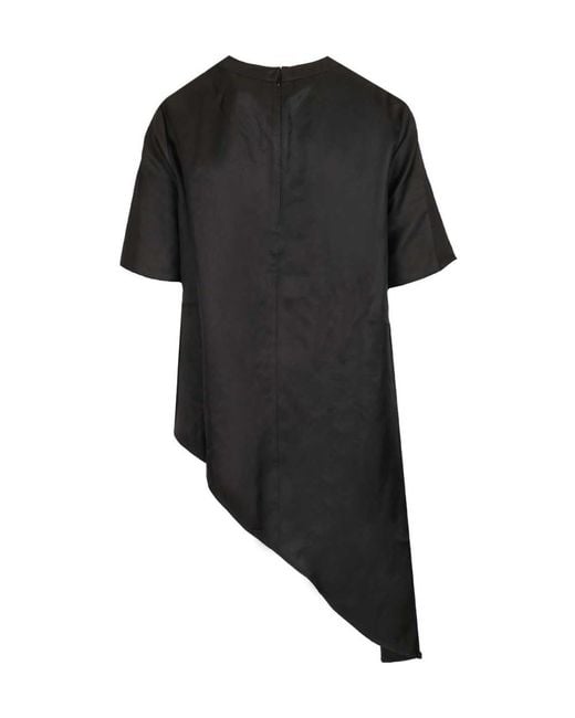 Loulou de Saison Black Madea Draped Asymmetric Top
