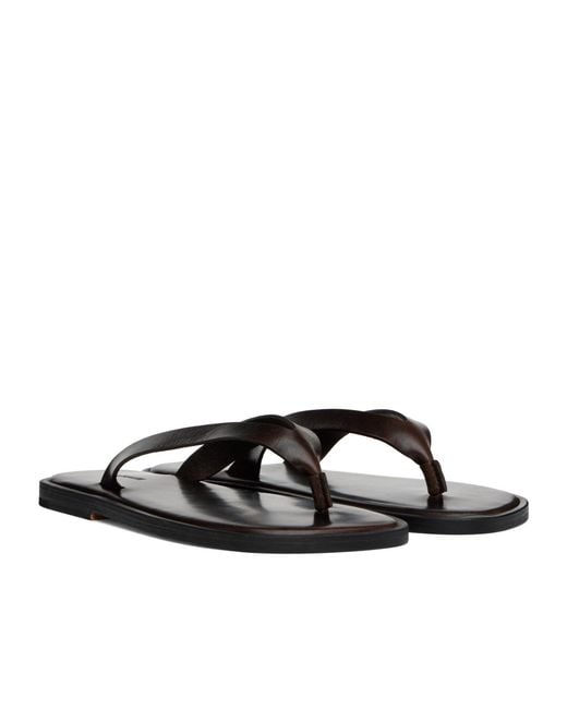 Auralee Brown Flat Flip-Flops