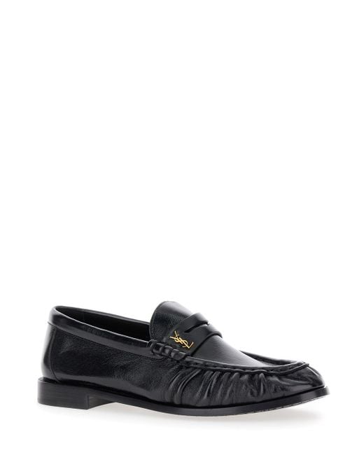 Saint Laurent Black Le Loafer Slip-On Loafers