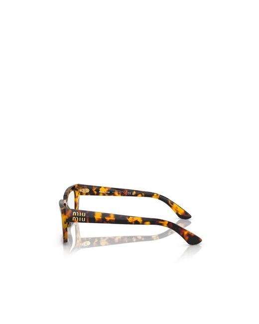 Miu Miu White Tortoiseshell Rectangle-Frame Sunglasses