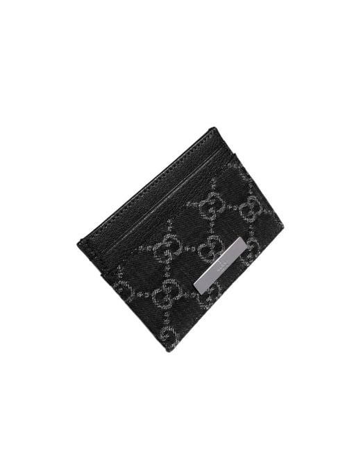 Gucci Black Card Case With Plaque