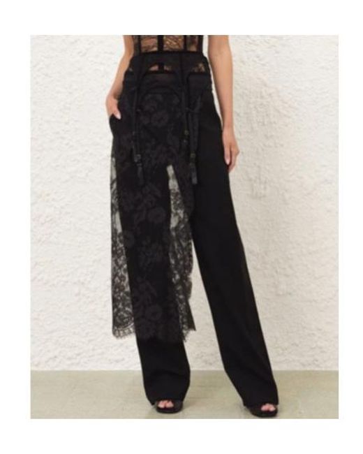 Zimmermann Black Valiant Lace Wrap Pants