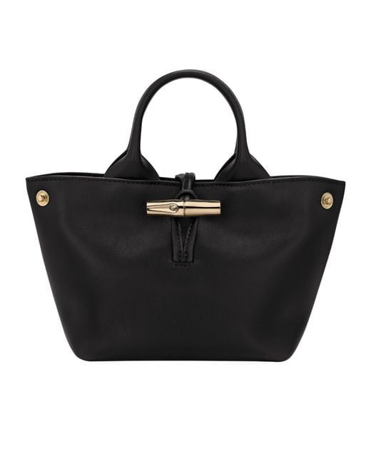 Longchamp Black Le Roseau Xs Leather Mini Bag