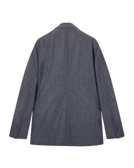 Giorgio Armani Blue Unlined Single-Breasted Stretch Cashmere Jacket With Two Buttons for men