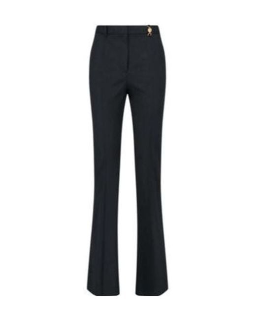 Versace Blue Medusa Plaque Pleated Trousers