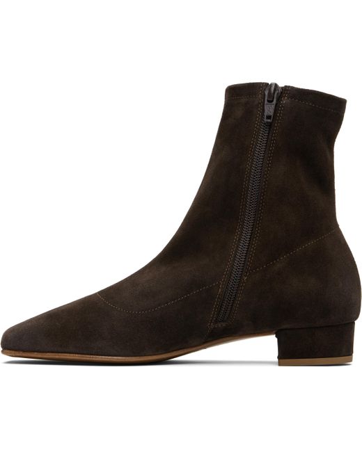 By Far Brown Este Suede Ankle Boots
