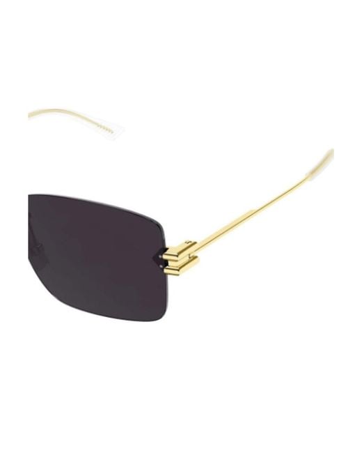 Bottega Veneta White Eyewear Rectangle-Frame Rimless Sunglasses