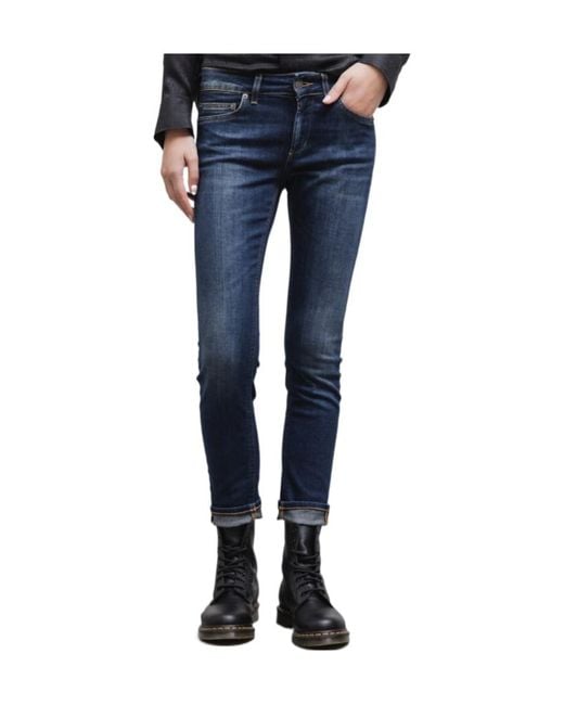 Dondup Blue Tapered Denim Trousers