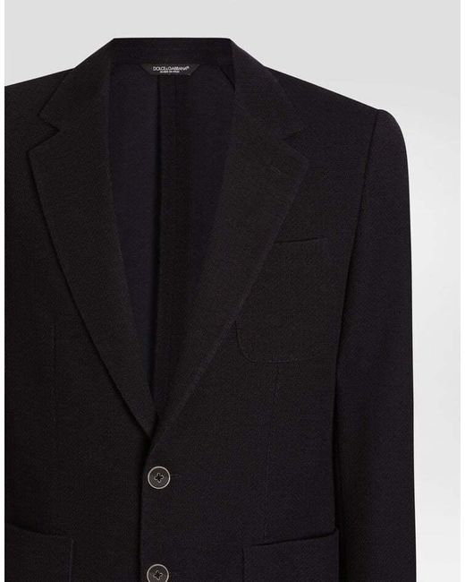 Dolce & Gabbana Black Single-Breasted Taormina Jersey Jacket for men