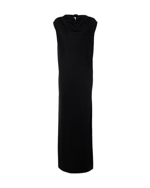 Jil Sander Black Tie-Detail Midi Dress