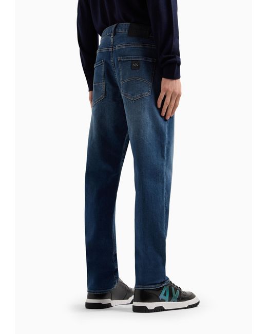 ARMANI EXCHANGE Blue Belt-Loop Jeans for men