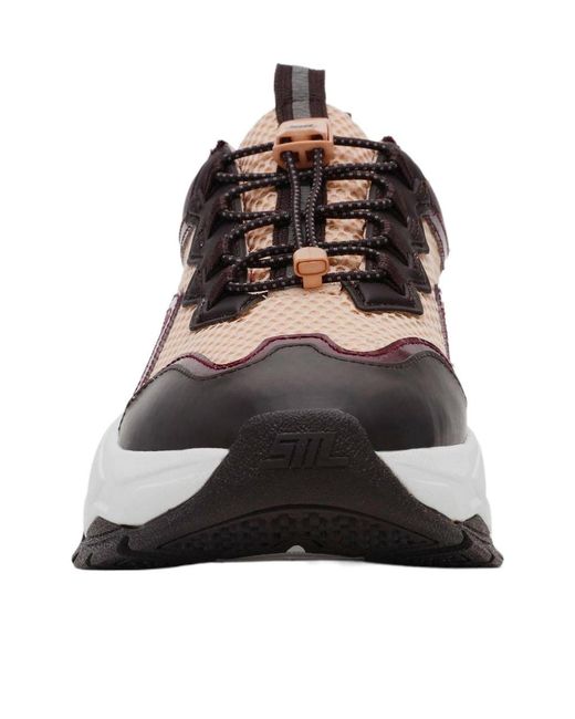 Steve Madden Brown Color-Block Mesh Dad Sneakers