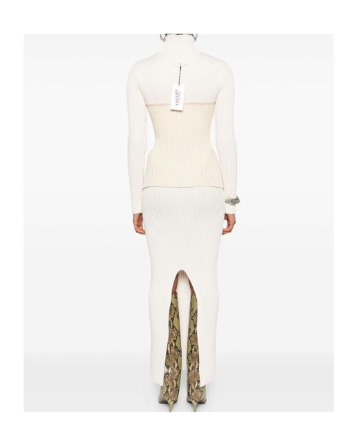 Jean Paul Gaultier White Long Sleeve Dress