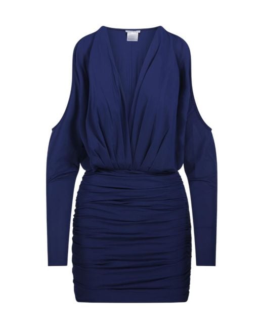 Amazuìn Blue Oliusa Draped Cut-Out Mini Dress