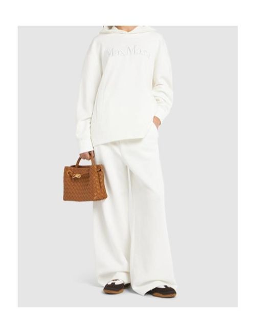Max Mara White Merlot Jersey Wide Leg Pants