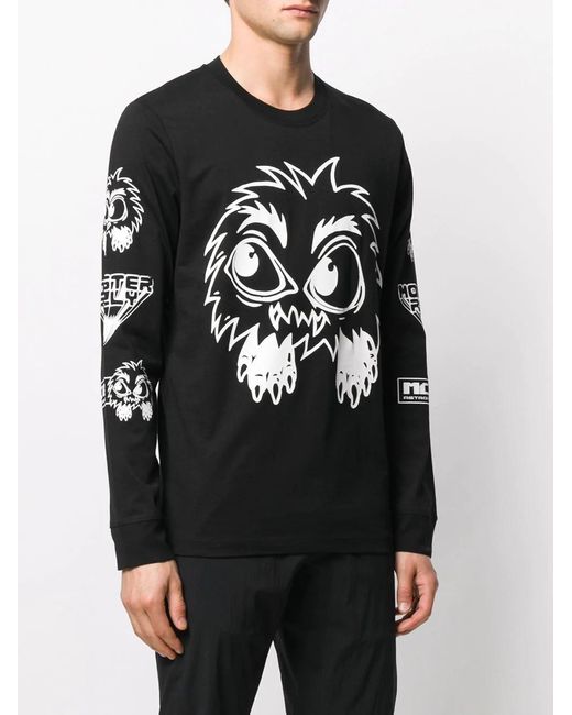 McQ Alexander McQueen Black Monster Pattern Printed Hoodie for men