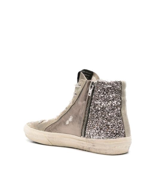 Golden Goose Deluxe Brand White Slide Sequin-Embellished Sneakers