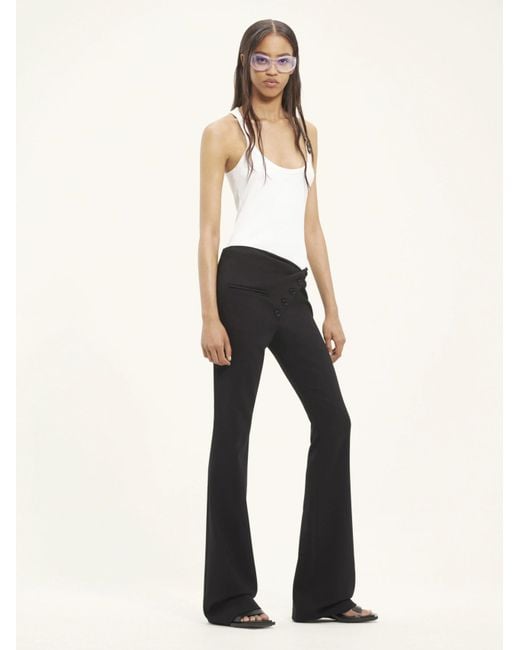 Courreges Black Twist-Front Bootcut Wool Trousers