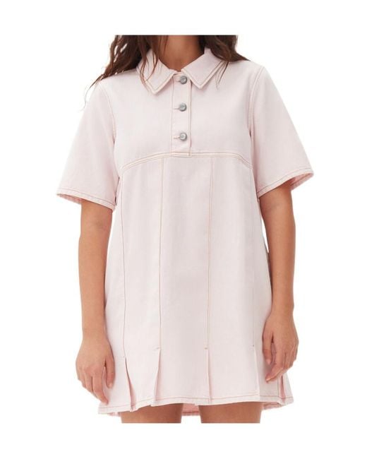 Ganni Pink Denim Mini Dress