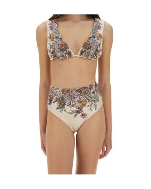 Zimmermann Rhiannon Wide Shoulder Bikini in White | Lyst