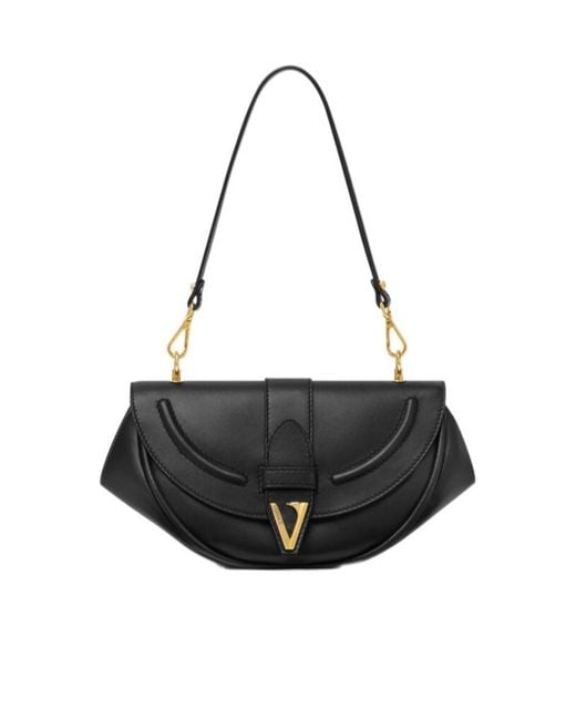 Versace Black Virtus Medium Shoulder Bag