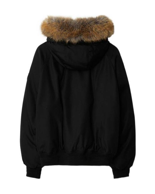 Burberry Black Ekd Motif Hooded Padded Jacket for men