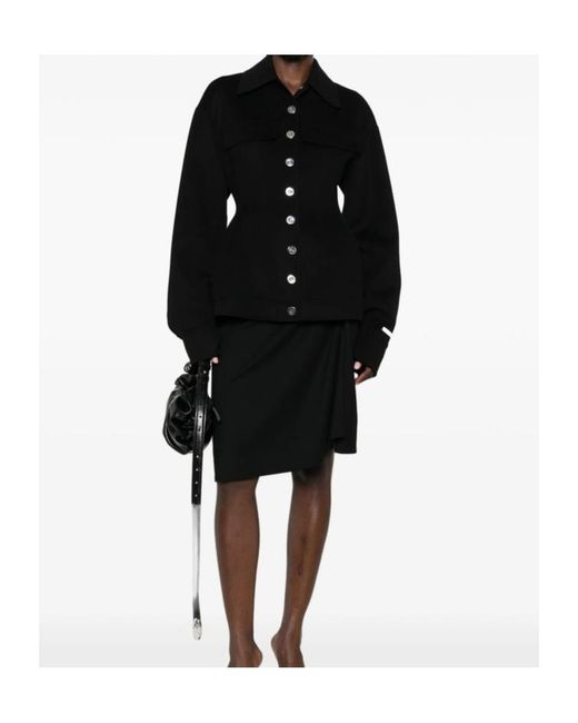 Sportmax Black Collared Long-Sleeved Casual Jacket