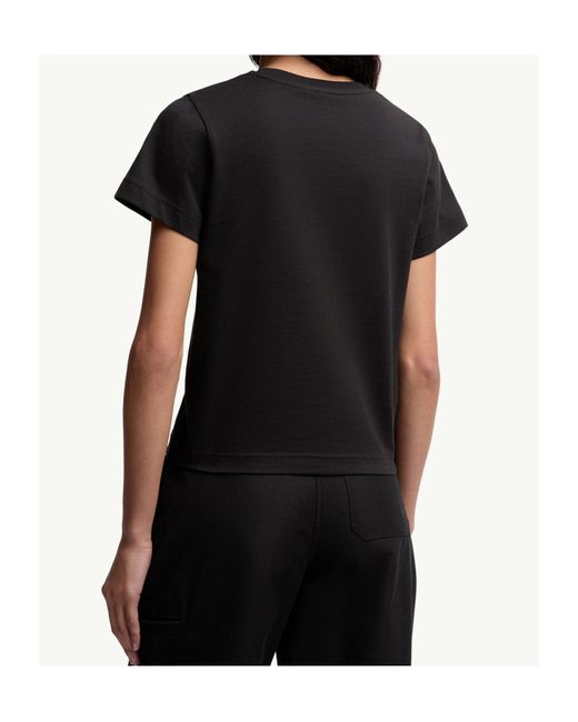 Moncler Black Logo Embroidered Crewneck T-Shirt