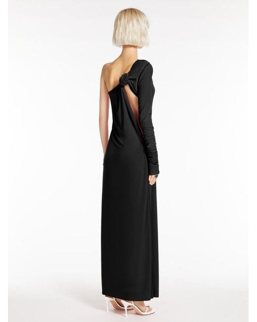 Sportmax Black Asymmetrical Jersey Dress