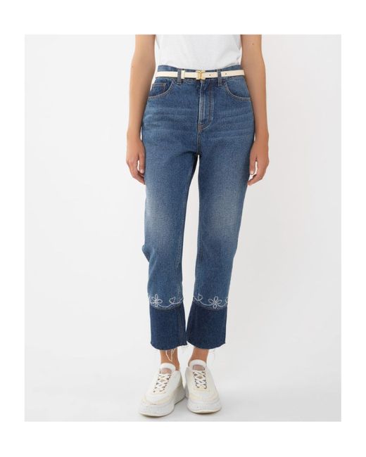 Chloé Blue Chloé Masaya Cropped Straight-Leg Jeans