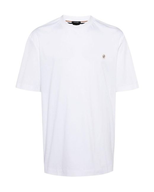 Boss White Boss Double Monogram Patch Crewneck T-Shirt for men