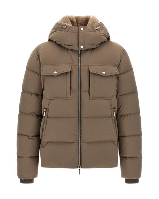 Moorer Brown Long-Sleeved Cotton Jacket for men