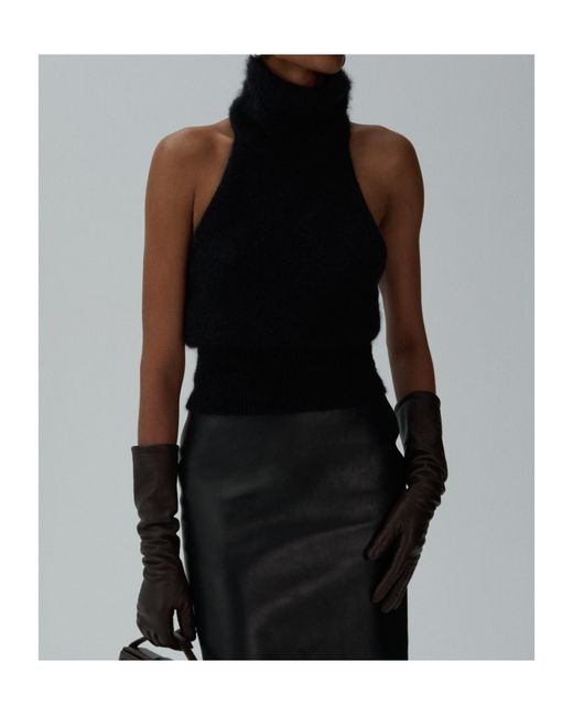 Magda Butrym Black High-Neck Top