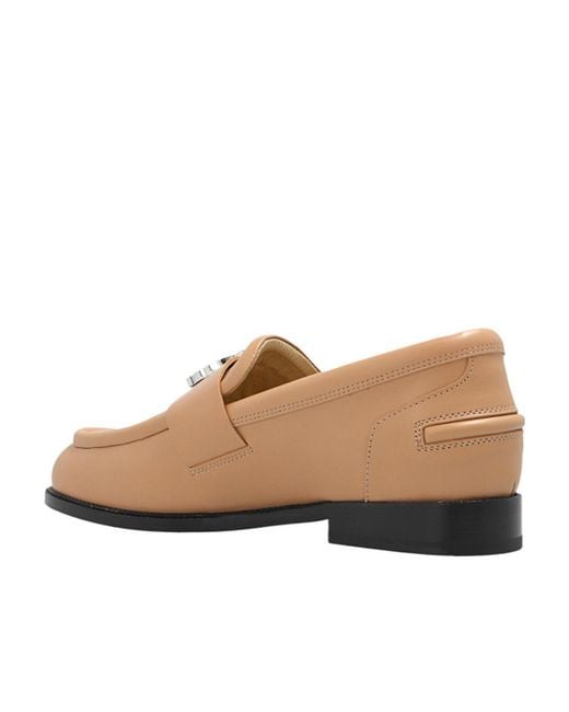 Lanvin Natural Logo Tag Round Toe Loafers