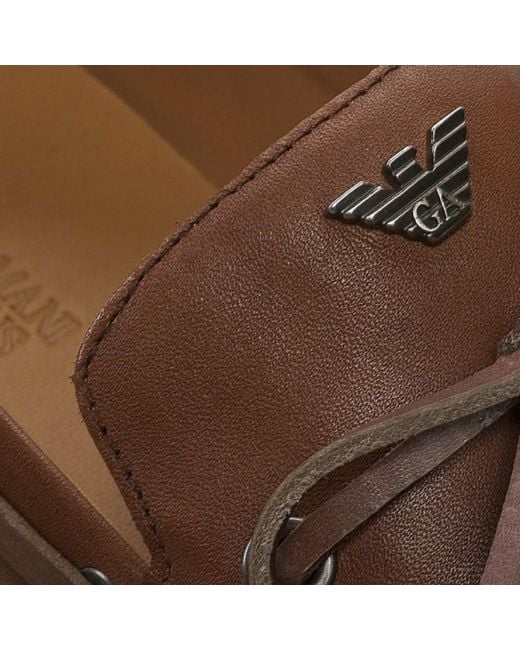 Armani Jeans Brown Logo Details Business Casual Shoes for men