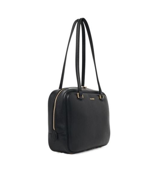 Jil Sander Black Logo Printed Medium Vision Bag