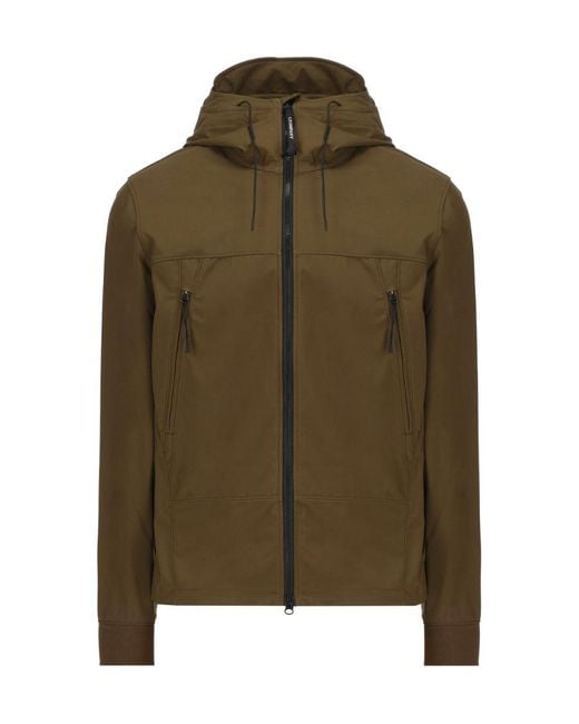 C P Company Green High-Zip Hooded Jacket for men