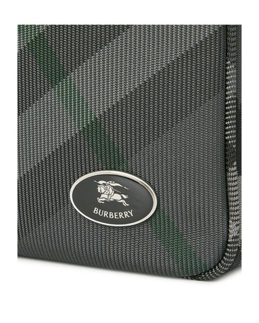 Burberry Black Grid Check Pattern Briefcase for men