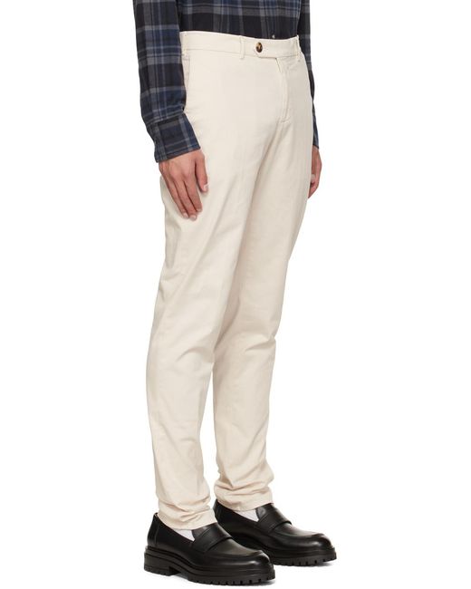 Brunello Cucinelli Natural Italian-Fit Gabardine Trousers for men