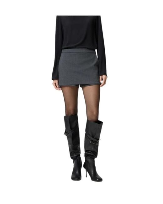 Pinko Black Skirt-Effect Shorts
