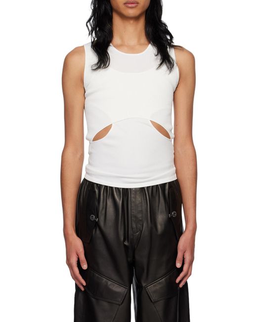 Dion Lee White Interlink Knitted Tank Top for men