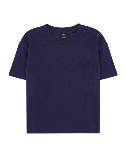 A.P.C. Blue Logo Crew-Neck T-Shirt
