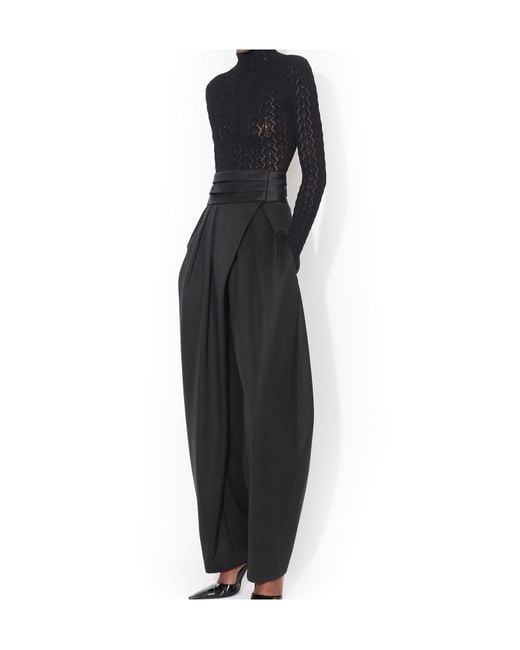 Alaïa Black Highneck Stretch Lace Bodysuit