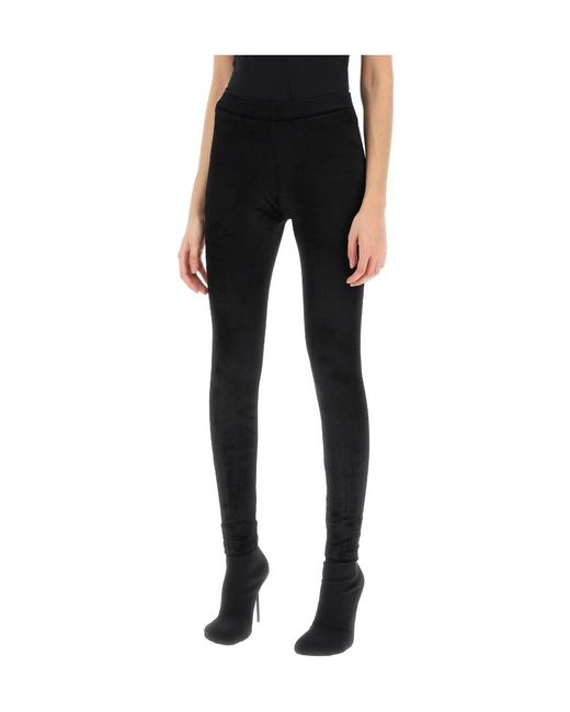 Balenciaga Black Ski Velvet Leggings