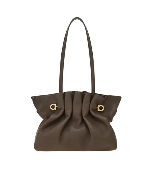 Ferragamo Brown Ferragamo Soft-Bag (S)