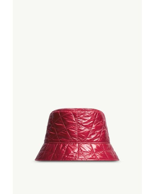 Moncler Red Diamond-Quilted Padded Bucket Hat